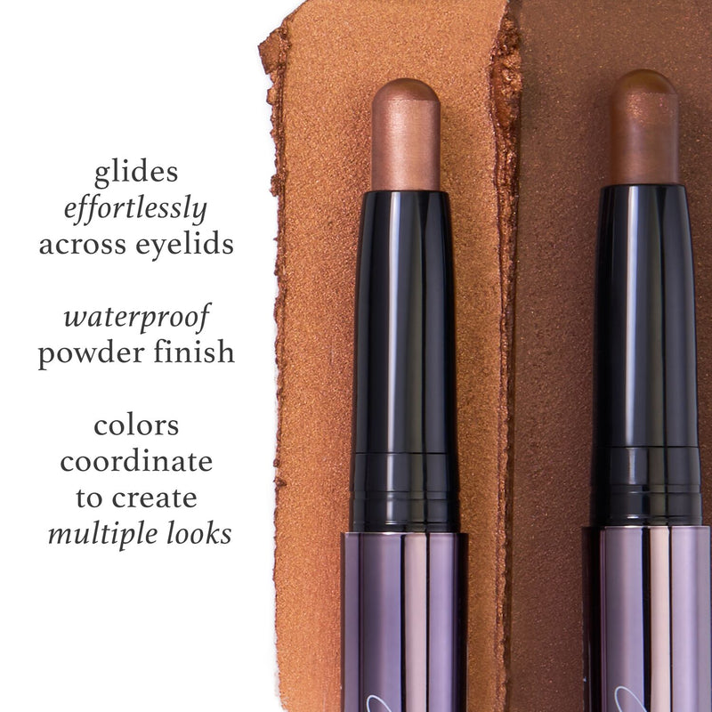 Eyeshadow 101 Crème-to-Powder Eyeshadow Stick Duo, Copper Shimmer & Cocoa Shimmer