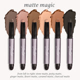 Julep Matte Magic - Eyeshadow 101 Crème to Powder Waterproof Eyeshadow Stick 6 Piece Set comes with Stone Matte, Putty Matte, Ginger Matte, Desert Matte, Caramel Matte, Charcoal Matte