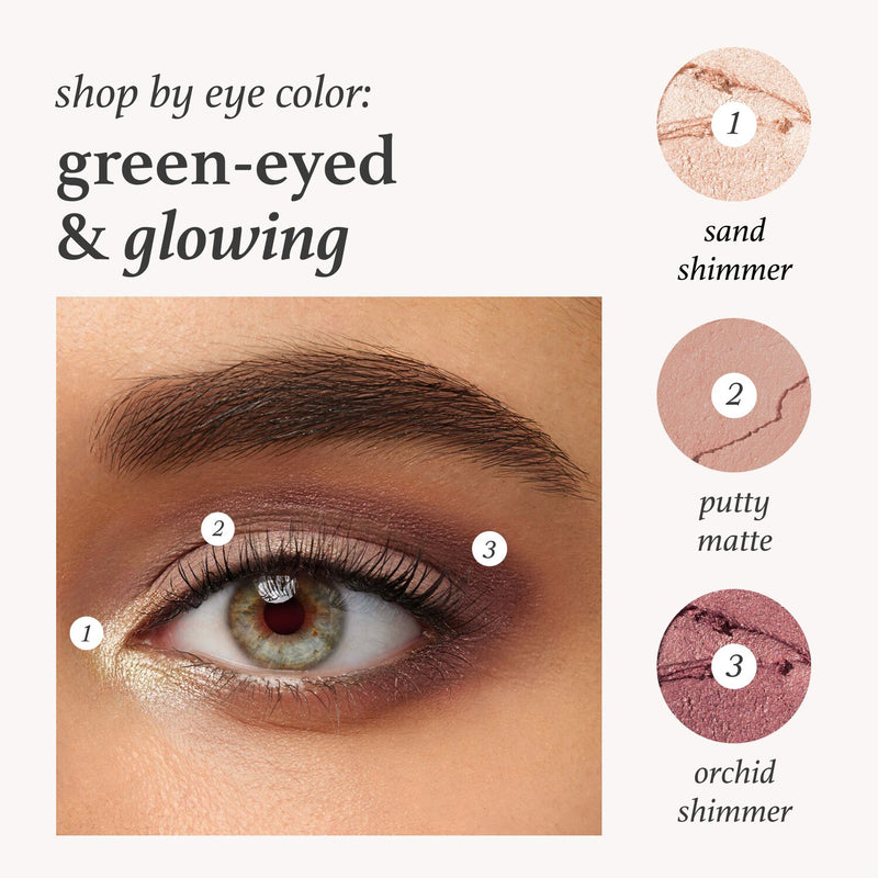 Green-Eyed & Glowing: Eyeshadow 101 Crème-to-Powder Eyeshadow Stick Trio