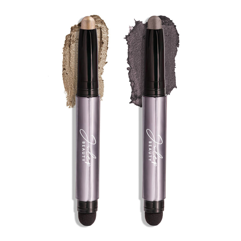 Julep Eyeshadow 101 Crème-to-Powder Eyeshadow Stick Duo, Smoky Amethyst & Silver Moonlight Metallic