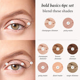 Bold Basics - Eyeshadow 101 Crème to Powder Waterproof Eyeshadow Stick Set (6 PC)