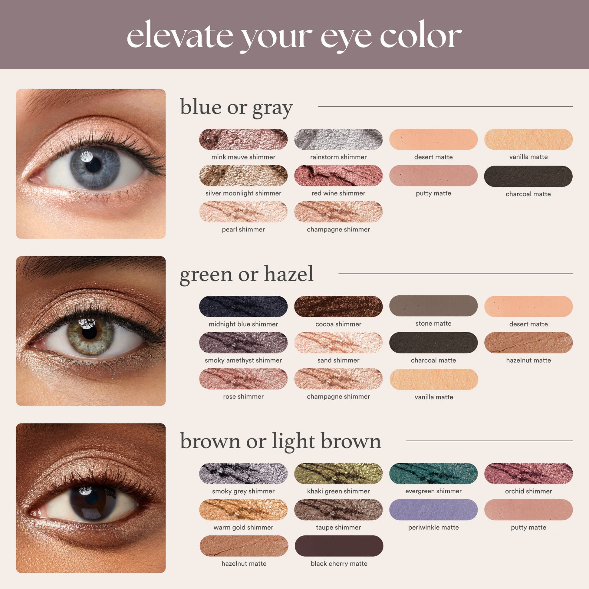 Eyeshadow 101 Elevate Your Eye Color Shade Chart
