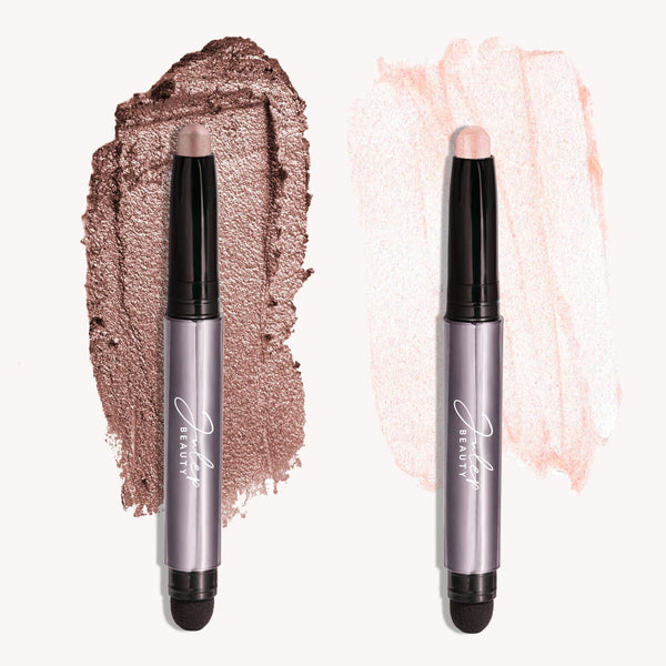 Julep Eyeshadow 101 Crème-to-Powder Eyeshadow Stick Two Piece Set in Blush Pink Metallic & Mink Mauve Metallic