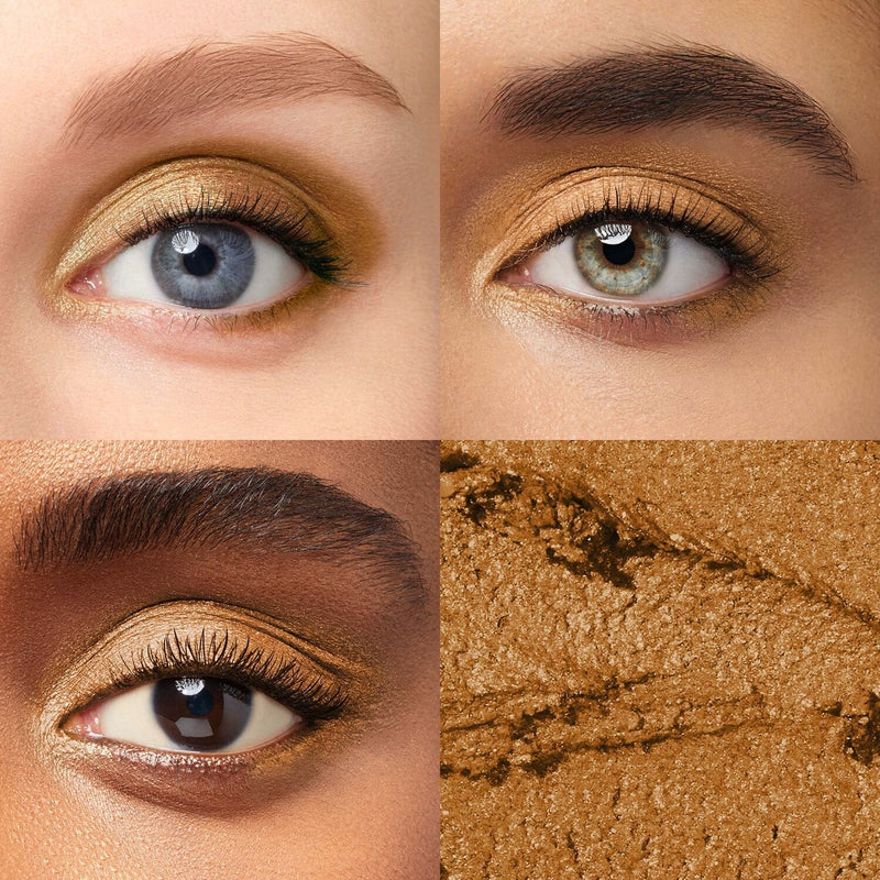 Julep Eyeshadow 101 Crème-to-Powder Eyeshadow in Honey Gold Metallic on model Grid