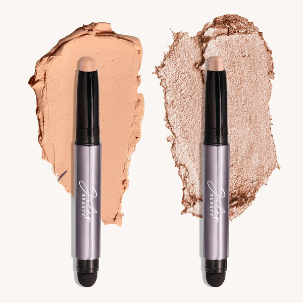 Julep Eyeshadow 101 Crème-to-Powder Eyeshadow Stick Two Piece Set in Champagne Shimmer & Desert Matte