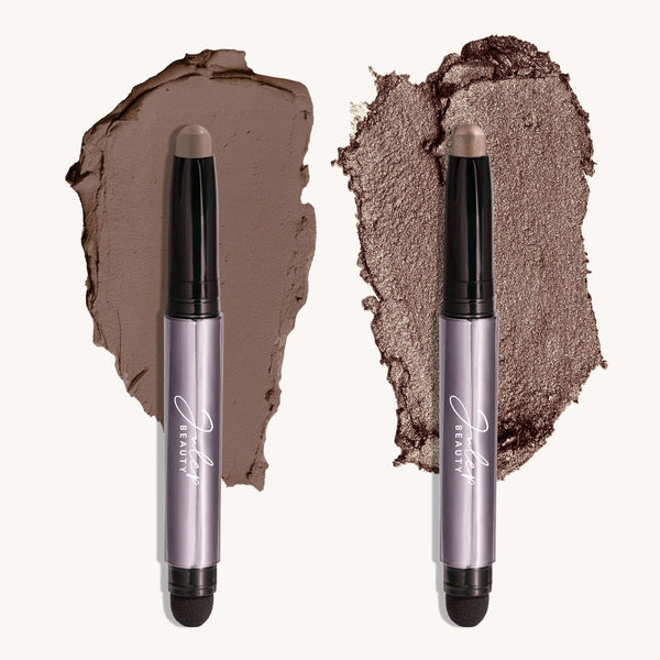 Julep Eyeshadow 101 Crème-to-Powder Eyeshadow Stick Two Piece Set in Taupe Shimmer & Stone Matte