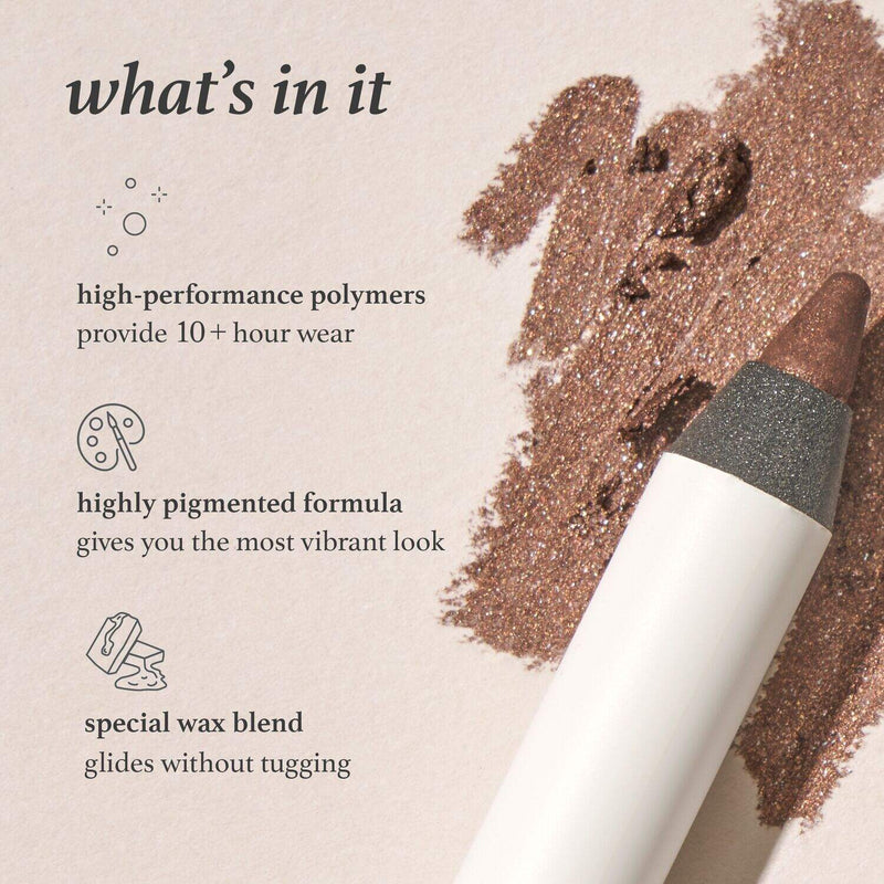 When Pencil Met Gel All-Day Waterproof Eyeliner has high performance polymers to provide 10+ hour wear, has a highly pigmented formula to give a vibrant look, and a special wax blend that glides without tugging